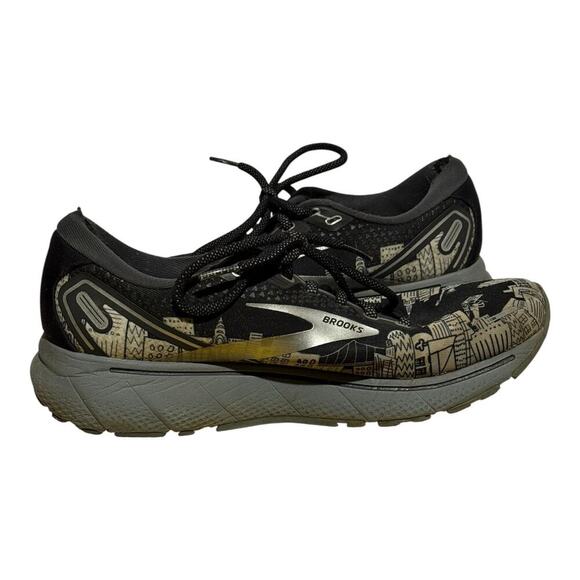 Brooks Ghost 14 Run Nyc Edition Black City Print Men's Size 9 Running Shoes - Picture 7 of 8